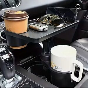 Car Cup Holder Tray with Phone Slot